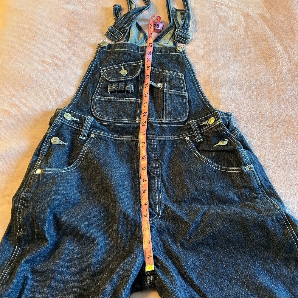 Crest Jeans vintage Y2K overalls with tribal design on legs size L rare - Picture 10 of 11